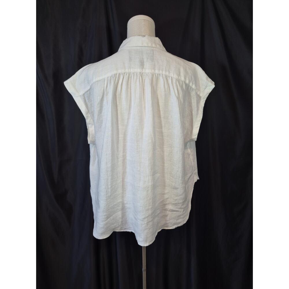 J Crew Baird McNutt Irish Linen White Top Small - Picture 7 of 9